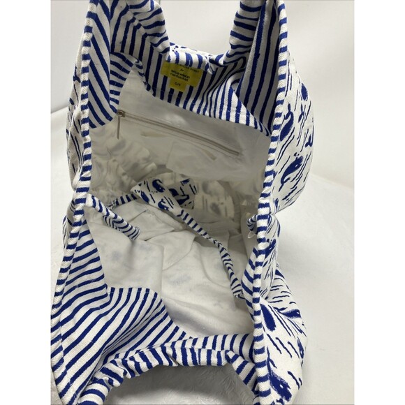 Roberta Roller Rabbit Canvas Tote Bag Cotton Whale Nautical Mom Handbag Beachy - Picture 9 of 14